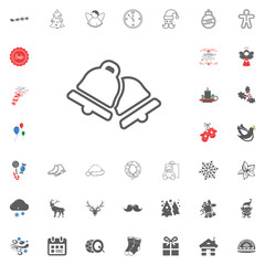 Merry Christmas and Happy New Year icon. Vector illustration.