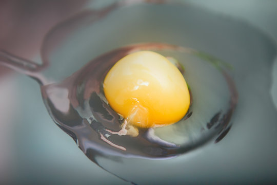 break egg on black background