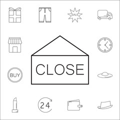 Closed Icon. Shopping element. Premium quality graphic design. Signs, outline symbols collection, simple thin line icon for websites, web design, mobile app, info graphics