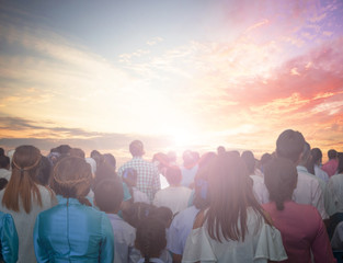 Christians prayed together church Group,Human,Cross,Praying,Worship ,