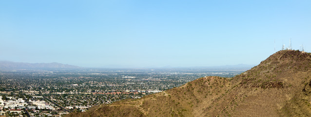 West side of Valley of the Sun looking at Glendale, Peoria and Phoenix from North Mountain Park, Arizona