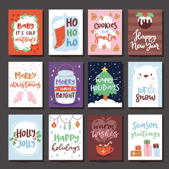Christmas party invintation vector card design template for noel Xmas holiday celebration clipart New Year Santa Claus printable poster background © partyvector