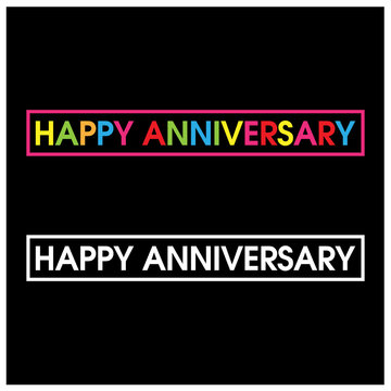 Colorful vector letters icon. word Happy Anniversary vector