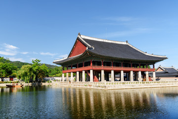 Gyeonghoeru Pavilion at Gyeongbokgung Palace. Seoul, South Korea