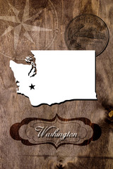 Poster Washington state map outline