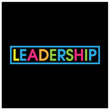 Colourful vector letters icon. word leadership vectore 