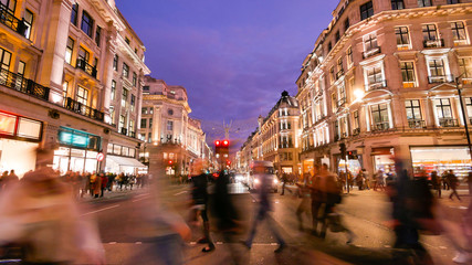 Shopping at Oxford street, London, Christmas day