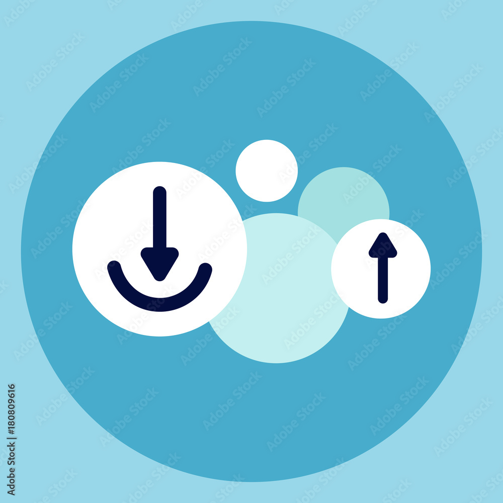 Poster upload arrows icon internet data online access flat vector illustration