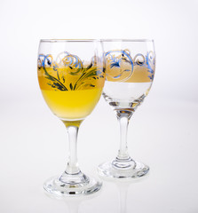 Orange juice in jar. on white background