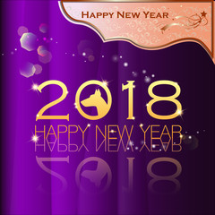 Naklejka premium Abstract of Happy New Year 2018. Vector and Illustration, EPS 10.