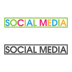 Colorful vector letters icon. word Social Media vector