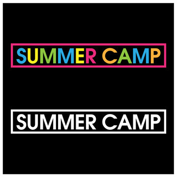 Colourful vector letters icon. word Summer Camp vectore 