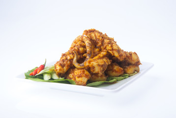 Squid Curry on blackground