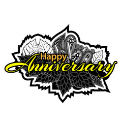 Happy Anniversary doodles. Vector Illustration on white background
