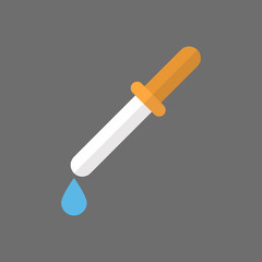 Pipette Dropper Icon Medical Equipment Concept Flat Vector Illustration
