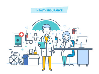 Health insurance concept. Life and accident medical insurance.