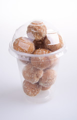donut. munchkins donuts on background