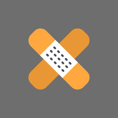 Medical Plaster Icon Bangade Strip Flat Vector Illustration