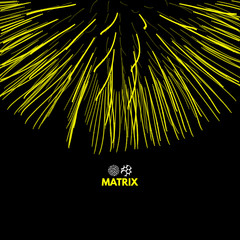 Obraz premium Array with dynamic particles. 3d futuristic technology style. Abstract background. Vector illustration.