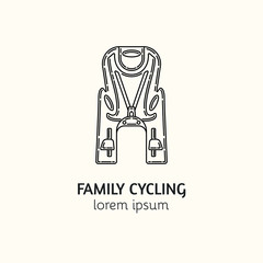 Modern Linear Style Child Bike Seat Logotype Template.