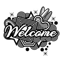Welcome doodles. vector illustrator