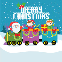 MERRY CHRISTMAS SNOW HOLIDAY SEASON VECTOR ILLUSTRATION