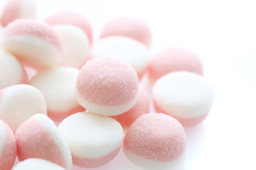 pink jelly candy isolated in white background