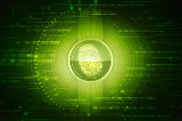 Fingerprint Scanning Technology Concept 2d Illustration