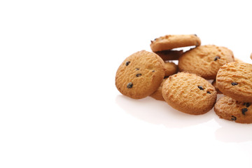 Chocolate chip cookie isolated in white background