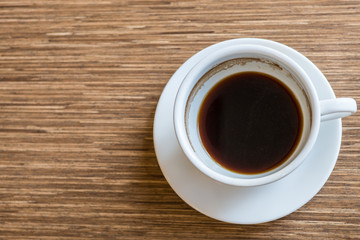 Hot coffee form top view