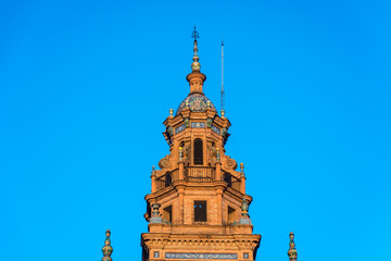 Spain Square in Seville, Andalusia, Spain.