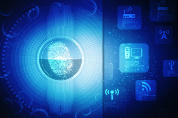 Fingerprint Scanning Technology Concept 2d Illustration