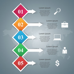 3D infographic design template and marketing icons.