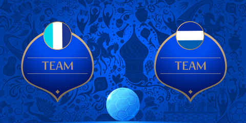 Template for soccer match, vector illustration