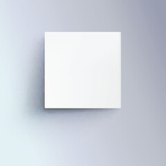 White box with shadow for logo, text or design. 3D illustration isolated, top view. Icon of cube close-up