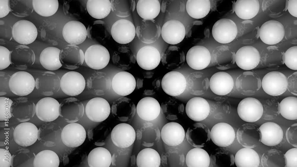 Aufkleber abstract background with black and white spheres. seamless loop