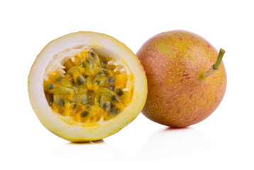Ripe Passion fruits isolated on white background
