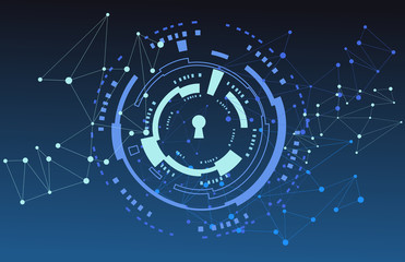 Cyber Technology Security blue background 