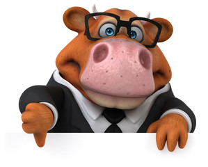 Naklejka premium Fun cow - 3D Illustration