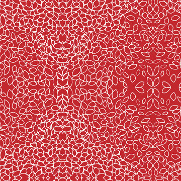 Red And white pattern Doodle leaves
