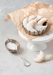 Homemade vanilla sugar cookies. Tee time. Selective focus.
