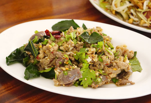 Pork spicy salad Thai style