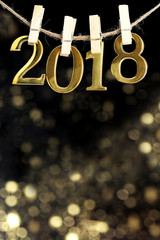 Symbol from number 2018 on abstract background. Happy New Year 2018