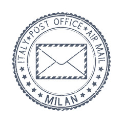 Post service EXPRESS postmark with envelope sign