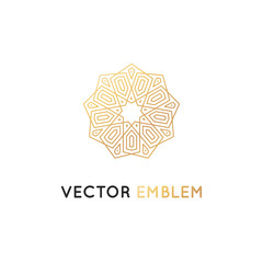 Vector logo design template - abstract symbol in ornamental arabic style