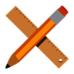 Pencil with ruler icon  
