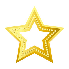 Shiny bright five-pointed star flat vector illustration