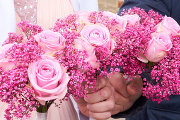 Wedding flowers for the bride, attributes of the wedding