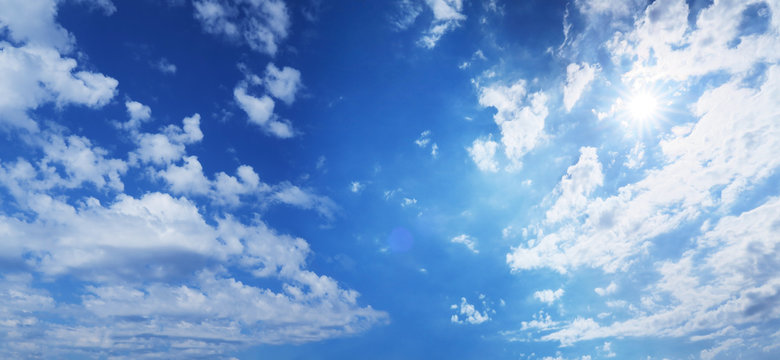 Fototapeta 太陽と青空と雲-ワイド