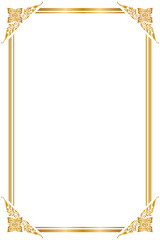 Frame and borders, Golden frame on white background. Thai pattern, Vector illustration - 180826802